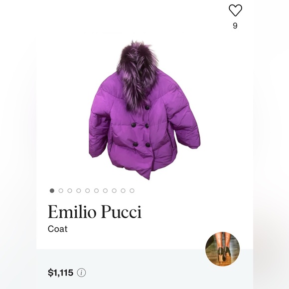 ❗️Clearance❗️Emilio Pucci Purple Real Fox Fur Down Jacket Women 3/4 Sleeves - Picture 3 of 17